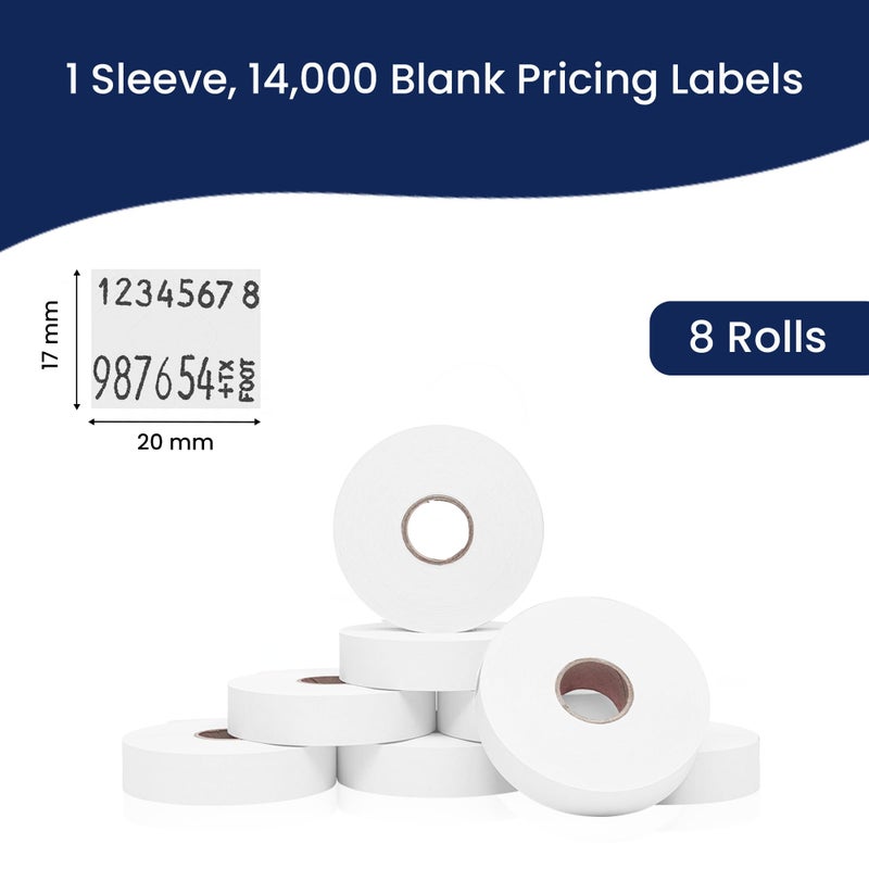 Perco White Pricing Labels for Monarch 1136 Price Gun - 8 Rolls, 14,000 Price Marking Labels - Image 3